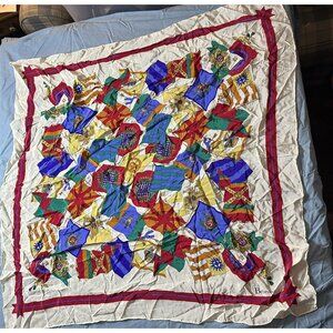 Vintage Belvedere Flags Silk Square Women’s Scarf 32”